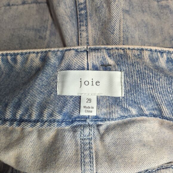 New Joie Women Edana Belted Pink Acid-Wash Cotton Denim Shorts High Rise Size 29 - Picture 5 of 6